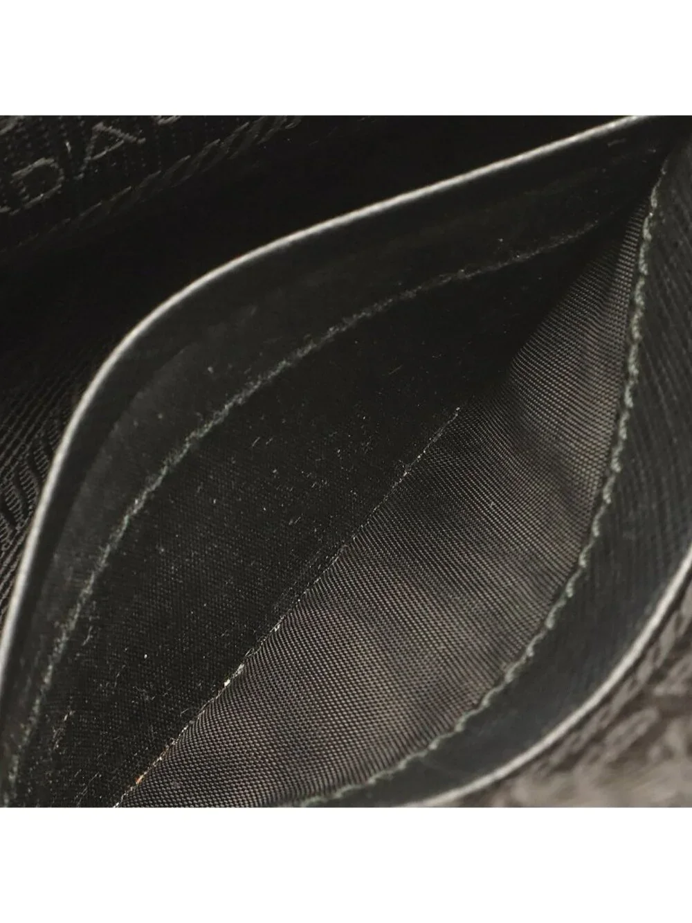 Prada Logo Shoulder Bag Pouch Pochette 2-Way Clutch Leather Nero Black Overseas